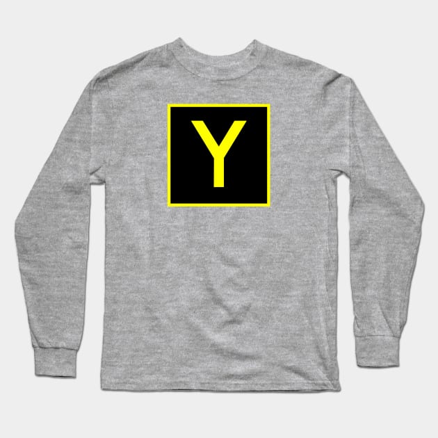 Y - Yankee - FAA taxiway sign, phonetic alphabet Long Sleeve T-Shirt by Vidision Avgeek